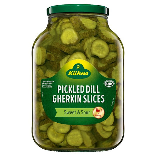 Kühne Sweet & Sour Pickled Dill Gherkin Slices 2450g