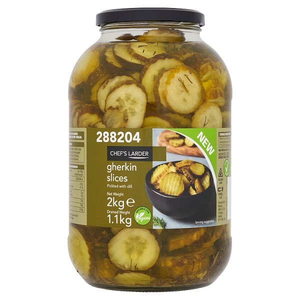 Chef's Larder Gherkin Slices 2kg (Pack of 6)