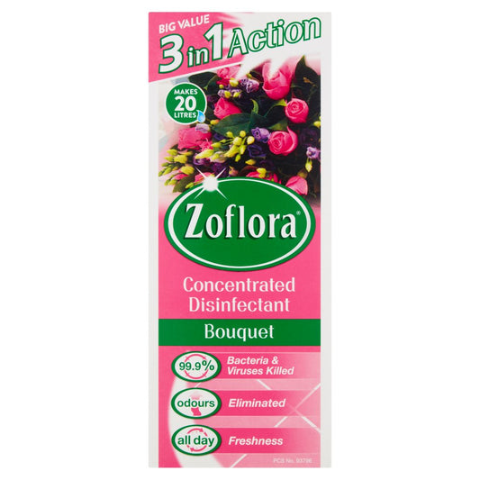 Zoflora 3 in 1 Action Concentrated Disinfectant Bouquet 500ml (Pack of 12)