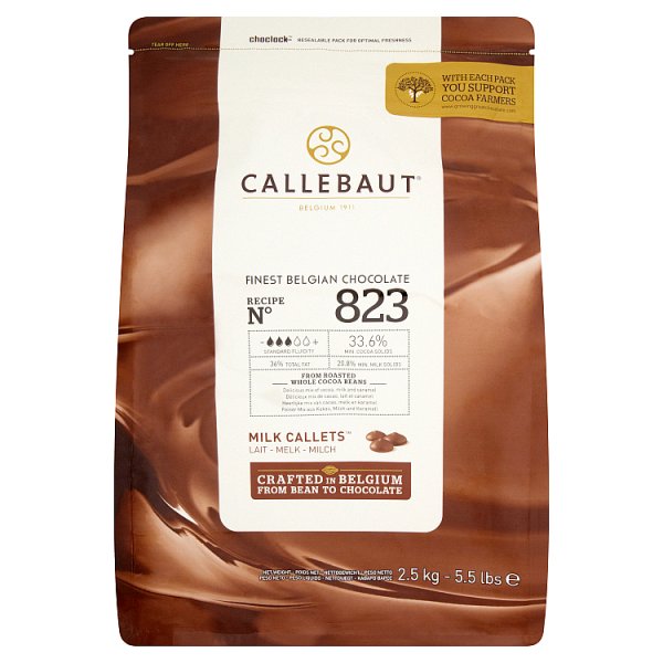 Callebaut Finest Belgian Chocolate Milk Callets 2.5kg (Pack of 8)
