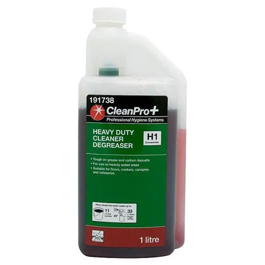 CleanPro+ Heavy Duty Cleaner Degreaser H1 Concentrate 1 Litre (Pack of 12)