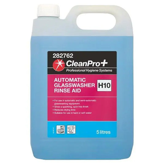 CleanPro+ Automatic Glasswasher Rinse Aid H10 5 Litres (Pack of 2)