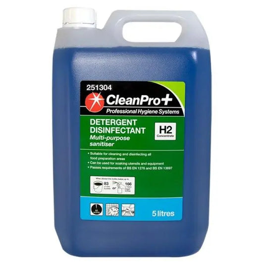CleanPro+ Detergent Disinfectant H2 Concentrate 5 Litres (Pack of 2)