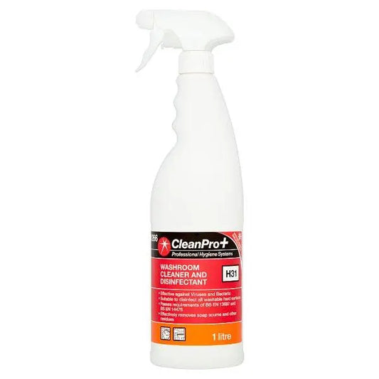 CleanPro+ Washroom Cleaner and Disinfectant H31 1 Litre (Pack of 6)