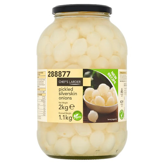 Chef's Larder Pickled Silverskin Onions 2kg (Pack of 6)