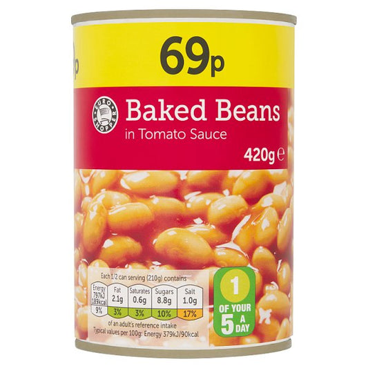 Euro Shopper Baked Beans in Tomato Sauce 420g (Pack of 12)